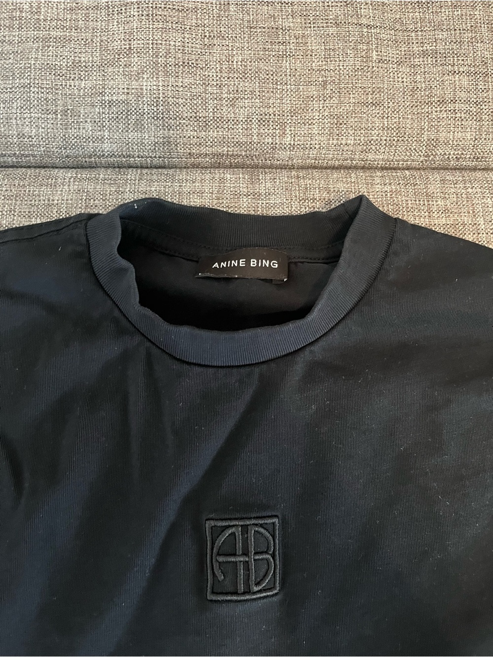 Anine Bing Black Myers Cropped Tee - Picture 8 of 8